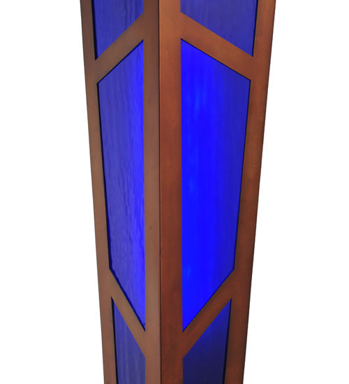 Meyda Lighting Deep Polaris 18" 2-Light Transparent Copper Wall Sconce With Blue Shade Glass