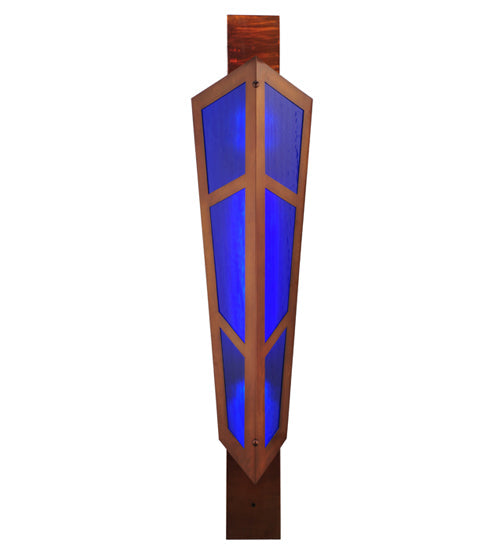 Meyda Lighting Deep Polaris 18" 2-Light Transparent Copper Wall Sconce With Blue Shade Glass