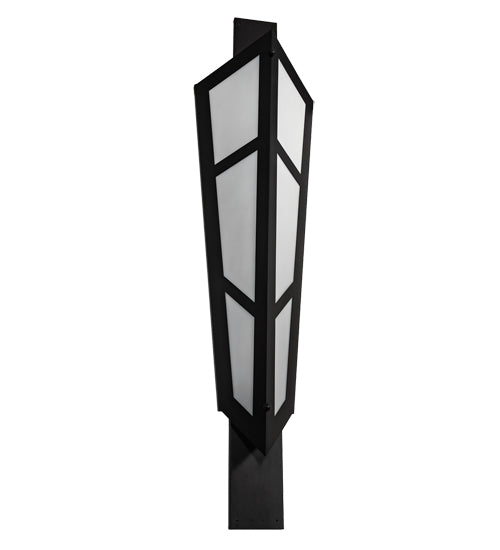 Meyda Lighting Deep Polaris 20" 8-Light Textured Black Wall Sconce With White Statuario Idalight Shade Glass