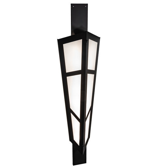 Meyda Lighting Deep Polaris 20" 8-Light Textured Black Wall Sconce With White Statuario Idalight Shade Glass