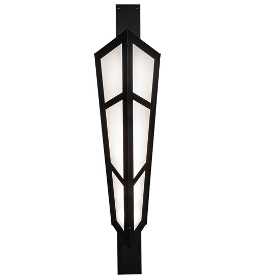 Meyda Lighting Deep Polaris 20" 8-Light Textured Black Wall Sconce With White Statuario Idalight Shade Glass