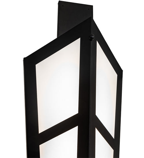 Meyda Lighting Deep Polaris 20" 8-Light Textured Black Wall Sconce With White Statuario Idalight Shade Glass