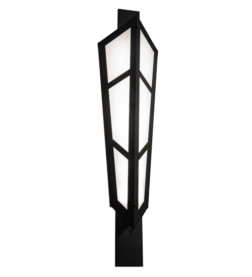 Meyda Lighting Deep Polaris 20" 8-Light Textured Black Wall Sconce With White Statuario Idalight Shade Glass