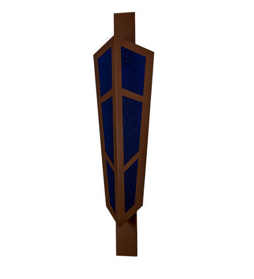 Meyda Lighting Deep Polaris 20" LED Transparent Copper Over Extreme Chrome Wall Sconce With Blue Sapphire Idalight Shade Glass