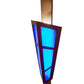 Meyda Lighting Deep Polaris 20" LED Transparent Copper Over Extreme Chrome Wall Sconce With Blue Sapphire Idalight Shade Glass