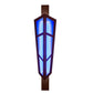 Meyda Lighting Deep Polaris 20" LED Transparent Copper Over Extreme Chrome Wall Sconce With Blue Sapphire Idalight Shade Glass