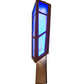 Meyda Lighting Deep Polaris 20" LED Transparent Copper Over Extreme Chrome Wall Sconce With Blue Sapphire Idalight Shade Glass