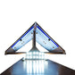 Meyda Lighting Deep Polaris 20" LED Transparent Copper Over Extreme Chrome Wall Sconce With Blue Sapphire Idalight Shade Glass