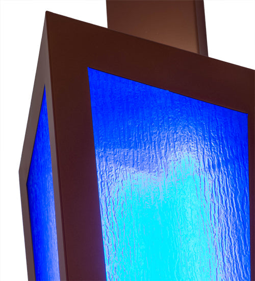 Meyda Lighting Deep Polaris 20" LED Transparent Copper Over Extreme Chrome Wall Sconce With Blue Sapphire Idalight Shade Glass