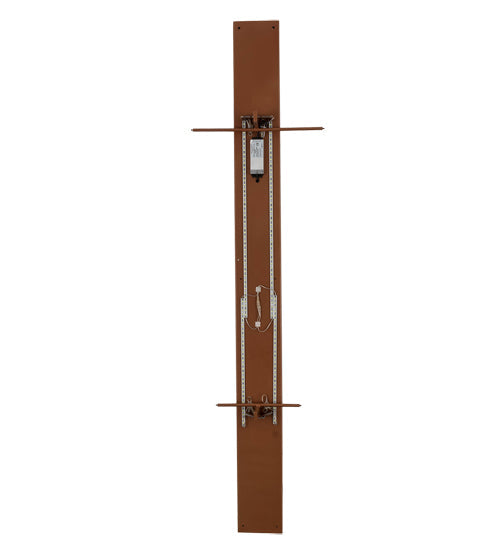 Meyda Lighting Deep Polaris 20" LED Transparent Copper Over Extreme Chrome Wall Sconce With Blue Sapphire Idalight Shade Glass