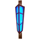 Meyda Lighting Deep Polaris 20" LED Transparent Copper Over Extreme Chrome Wall Sconce With Blue Sapphire Idalight Shade Glass