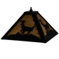 Meyda Lighting Deer 16" Textured Black Frame With Beige Art Shade Glass