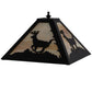 Meyda Lighting Deer 16" Textured Black Frame With Beige Iridescent Shade Glass