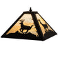 Meyda Lighting Deer 16" Textured Black Frame With Beige Iridescent Shade Glass