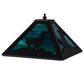 Meyda Lighting Deer 16" Textured Black Frame With Green & Blue Shade Glass