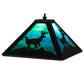 Meyda Lighting Deer 16" Textured Black Frame With Green & Blue Shade Glass