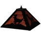Meyda Lighting Deer 16" Textured Black Frame With Orange Shade Glass