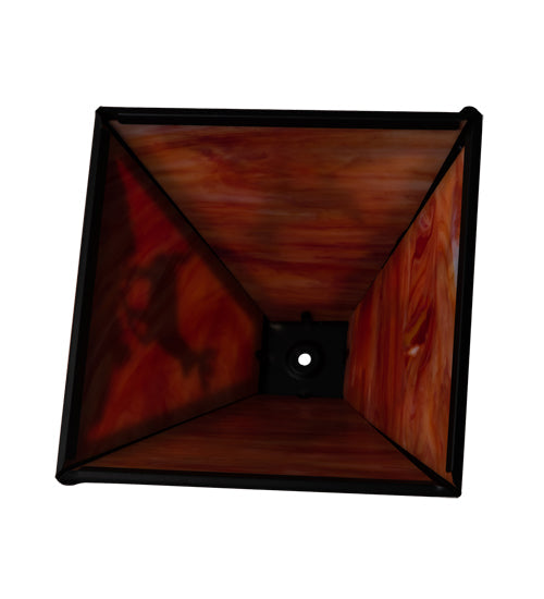Meyda Lighting Deer 16" Textured Black Frame With Orange Shade Glass