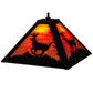 Meyda Lighting Deer 16" Textured Black Frame With Orange Shade Glass