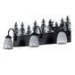 Meyda Lighting Deer 27" 3-Light Textured Black & Green Trees Vanity Light With White Opal Shade Glass