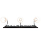 Meyda Lighting Deer 27" 3-Light Textured Black & Green Trees Vanity Light With White Opal Shade Glass