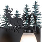 Meyda Lighting Deer 27" 3-Light Textured Black & Green Trees Vanity Light With White Opal Shade Glass