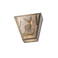Meyda Lighting Deer Creek 108590 13" 2-Light Antique Copper Wall Sconce With Silver Mica Shade Glass