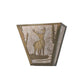 Meyda Lighting Deer Creek 108590 13" 2-Light Antique Copper Wall Sconce With Silver Mica Shade Glass