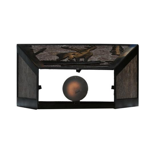 Meyda Lighting Deer Creek 108590 13" 2-Light Antique Copper Wall Sconce With Silver Mica Shade Glass