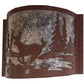 Meyda Lighting Deer Creek 12" Rust Wall Sconce With Silver Mica Shade Glass