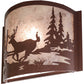 Meyda Lighting Deer Creek 12" Rust Wall Sconce With Silver Mica Shade Glass