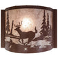 Meyda Lighting Deer Creek 12" Rust Wall Sconce With Silver Mica Shade Glass