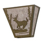 Meyda Lighting Deer Creek 13" 2-Light Antique Copper Wall Sconce With Silver Mica Shade Glass
