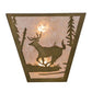 Meyda Lighting Deer Creek 13" 2-Light Antique Copper Wall Sconce With Silver Mica Shade Glass