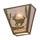 Meyda Lighting Deer Creek 13" 2-Light Antique Copper Wall Sconce With Silver Mica Shade Glass