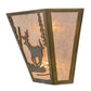 Meyda Lighting Deer Creek 13" 2-Light Antique Copper Wall Sconce With Silver Mica Shade Glass