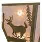 Meyda Lighting Deer Creek 13" 2-Light Antique Copper Wall Sconce With Silver Mica Shade Glass