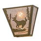 Meyda Lighting Deer Creek 13" 2-Light Antique Copper Wall Sconce With Silver Mica Shade Glass