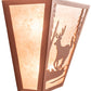 Meyda Lighting Deer Creek 13" 2-Light Red Rust Wall Sconce With Silver Mica Shade Glass