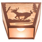 Meyda Lighting Deer Creek 13" 2-Light Red Rust Wall Sconce With Silver Mica Shade Glass