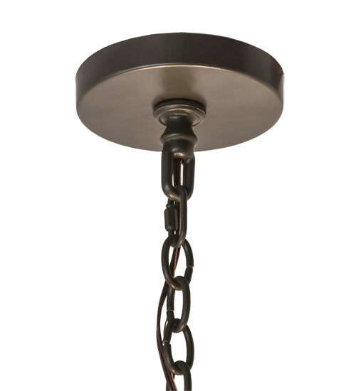 Meyda Lighting Deer Family 48" 8-Light Timeless Bronze Inverted Pendant Light With Ambra Siena Idalight Shade Glass