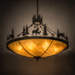 Meyda Lighting Deer Family 48" 8-Light Timeless Bronze Inverted Pendant Light With Ambra Siena Idalight Shade Glass