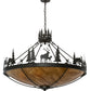 Meyda Lighting Deer Family 48" 8-Light Timeless Bronze Inverted Pendant Light With Ambra Siena Idalight Shade Glass