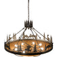 Meyda Lighting Deer Family 48" 8-Light Timeless Bronze Inverted Pendant Light With Ambra Siena Idalight Shade Glass