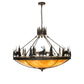Meyda Lighting Deer Family 48" 8-Light Timeless Bronze Inverted Pendant Light With Ambra Siena Idalight Shade Glass