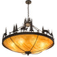 Meyda Lighting Deer Family 48" 8-Light Timeless Bronze Inverted Pendant Light With Ambra Siena Idalight Shade Glass