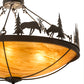 Meyda Lighting Deer Family 48" 8-Light Timeless Bronze Inverted Pendant Light With Ambra Siena Idalight Shade Glass