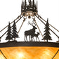 Meyda Lighting Deer Family 48" 8-Light Timeless Bronze Inverted Pendant Light With Ambra Siena Idalight Shade Glass