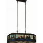Meyda Lighting Deer Family & Eagle 32" 6-Light Oil Rubbed Bronze Island Pendant Light With Multi-Colored Shade Glass