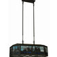 Meyda Lighting Deer Family & Eagle 32" 6-Light Oil Rubbed Bronze Island Pendant Light With Multi-Colored Shade Glass